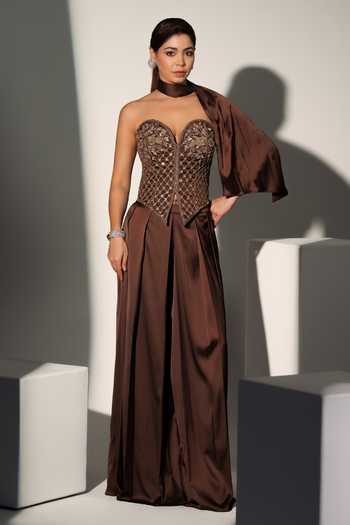 Libas Cafe by Nidhi & Ashish Cersei Embroidered Corset Palazzo Set 