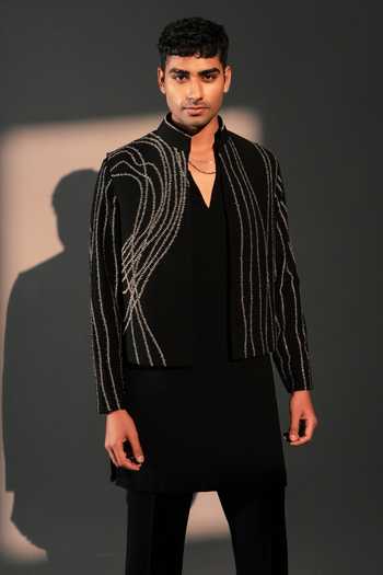 ROHIT DOSHI Sashiko Embroidered Bandhgala Jacket 