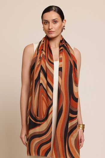 SHAZA Disruption Ink Strokes Pashmina Stole
