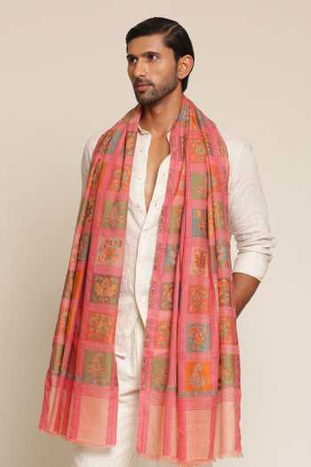 SHAZA Wool Checks Print Heritage Stole 