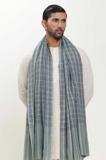 SHAZA Checks Pashmina Heritage Stole 