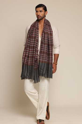 SHAZA Fine Pashmina Checks Stole 