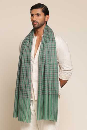 SHAZA Pashmina Checks Heritage Stole 
