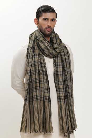 SHAZA Handwoven Check Shawl 