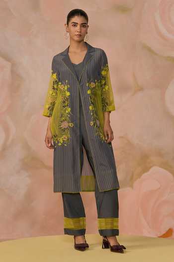 Kahani Lush Hand Embroidered Jacket Pant Set 