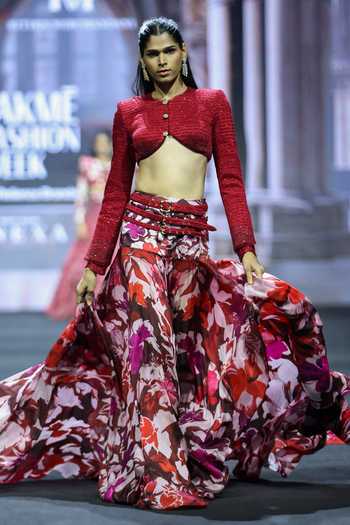 Ritika Mirchandani Zinnia Floral Printed Blouse & Skirt Set 