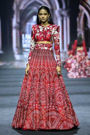 Ritika Mirchandani Petal Crystal Printed Lehenga & Blouse Set 
