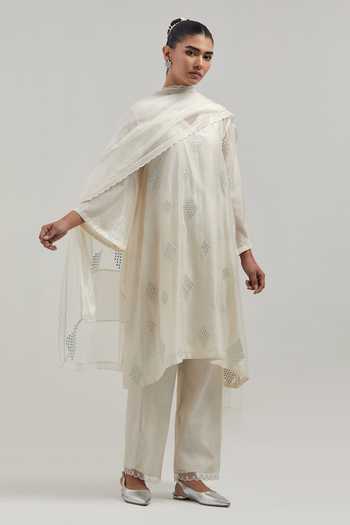 Kora Silk Chanderi Kurta & Pant Set 