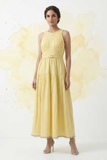 The Pretty Things by Priyanka B. Sahani Hand Embroidered Bodice Dress 