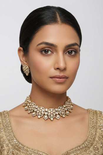 Zevar By Geeta Polki Necklace & Earrings Set 