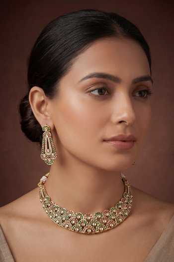 Zevar By Geeta Jadau Necklace & Earrings Set 