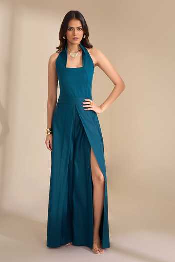 Naintara Bajaj Wide Flared Slit Leg Jumpsuit 