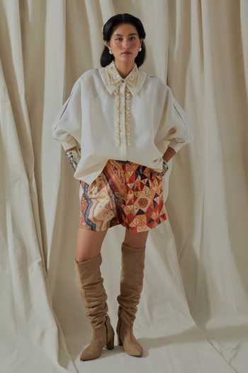 Aseem Kapoor Mandala Embroidered Shirt & Shorts Set 