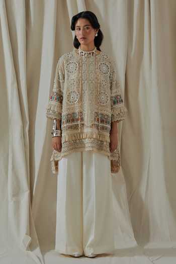 Aseem Kapoor Mitra Embroidered Short Kurta & Palazzo Set 