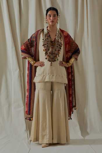 Aseem Kapoor Mitra Yoke Embroidered Kurta Sharara Set 