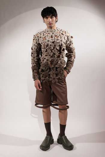 Jubinav Chadha Levitating Effect Tailored Leatherette Shorts 