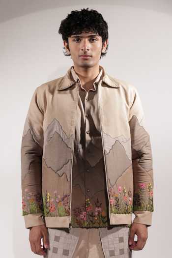 Jubinav Chadha Mountain Patchwork & Embroidered Jacket 