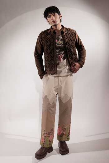 Jubinav Chadha Suede Mountain Patchwork Pant 
