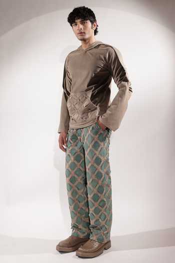 Jubinav Chadha Interwoven Green & Beige Pant 