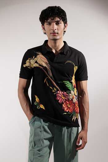 Jubinav Chadha Bird & Floral Patchwork T-Shirt 