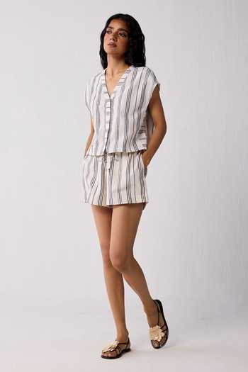 Reistor Stripe Print Top & Shorts Set 