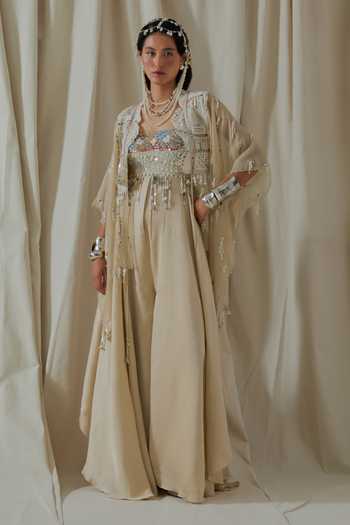 Aseem Kapoor Veni Embroidered Jumpsuit & Organza Jacket 
