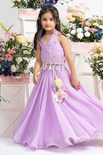 Kirti Agarwal - Pret N Couture Embroidered Halter Neck Top With Lehenga 