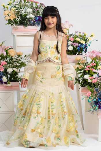 Kirti Agarwal - Pret N Couture Floral Embroidered Lehenga Set 