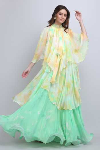 Mandira Wirk Pastel Cascade Layered Dress 