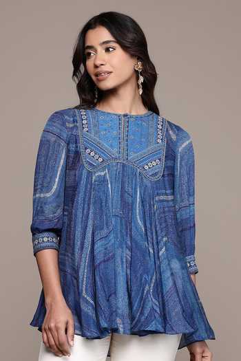 Ritu Kumar Blue Ujwal Printed Kurta 