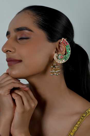 Shlok Jewels Jadau Kundan Ear Cuffs 