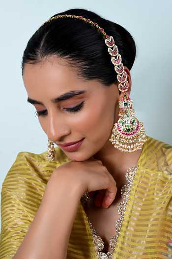 Shlok Jewels Stone Embellished Earrings 