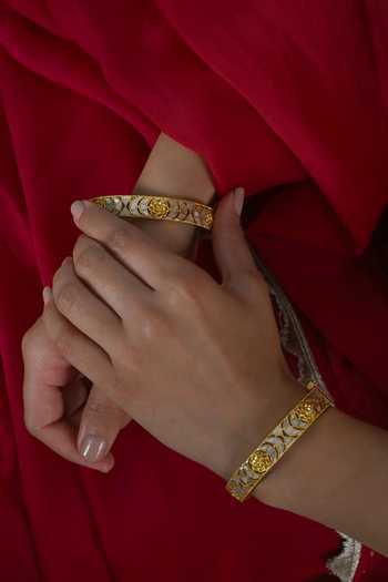Shlok Jewels Mother Of Pearl Bangles - Set of 2  