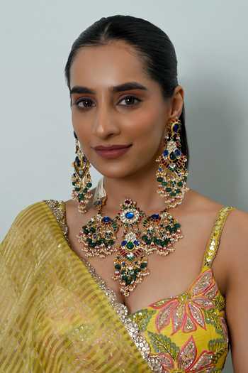 Shlok Jewels Jadau Kundan Embellished Choker Set 