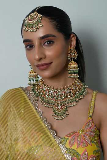 Shlok Jewels Kundan Embellished Necklace Set 