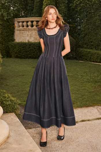 House Of Eda Ramona Linen Midi Dress 
