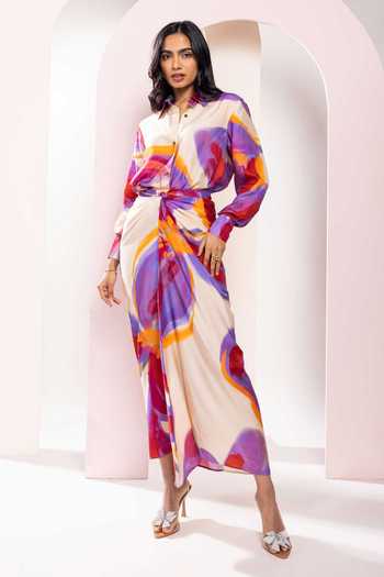 Poppi Floral Printed Shirt & Skirt Set 