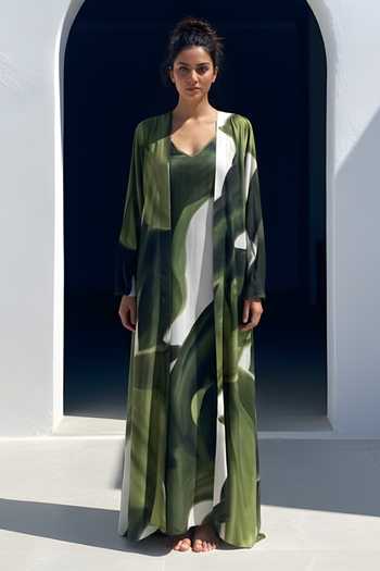 Poppi Printed Dress & Cape Set 