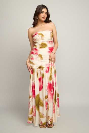 Poppi Floral Print Ruched Dress 
