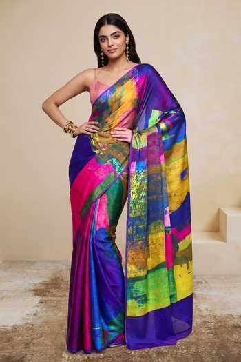 Satya Paul Urban Currents Printed Saree