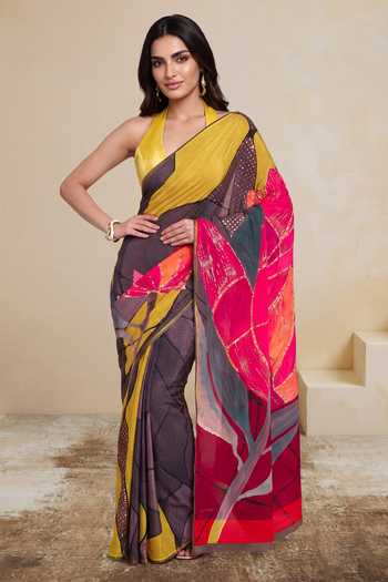 Satya Paul Soft Mosaic Print Saree