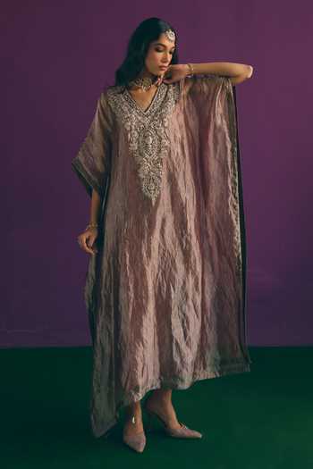 Mirasa Ilina Pure Banarasi Silk Kaftan & Pant Set 