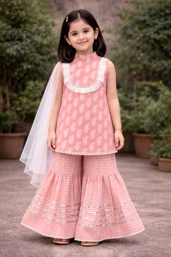 Pankhuri By Priyanka Ambi Print Kurta Sharara Set 