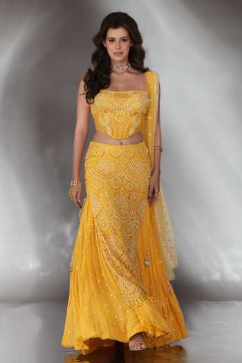 Saaj By Ankita Embroidered Corset Lehenga Set 