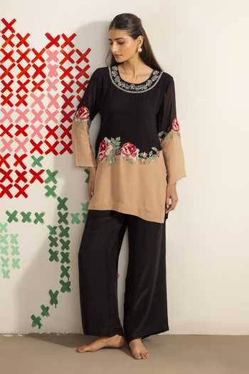 Radha Sharma Ombre Embroidered Kurta & Palazzo Set 