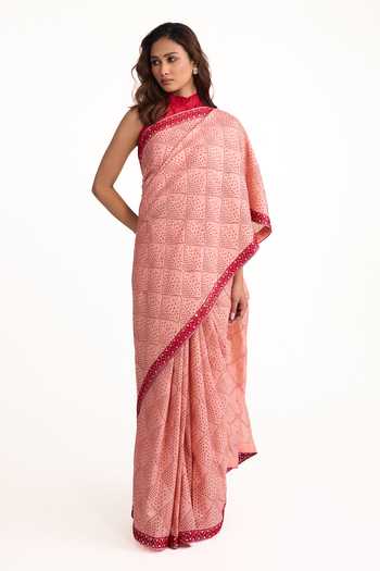 Naina Jain Pure Silk Bandhani Saree With Unstitched Blouse Piece 