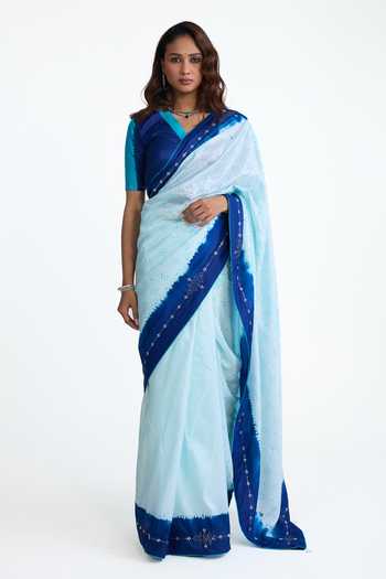 Naina Jain Half & Half Silk Bandhani Saree With Blouse 
