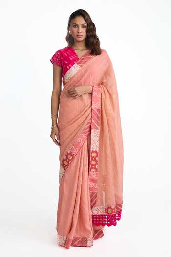 Naina Jain Bandhani Palla Saree With Blouse 