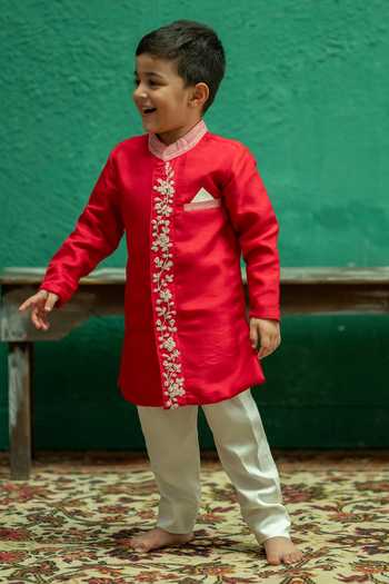 Rage Attire-Sweta Saria Pearl Embroidered Sherwani Set 