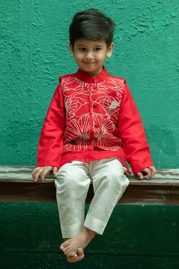 Rage Attire-Sweta Saria Flower Sutta Embroidered Nehru Jacket Set 